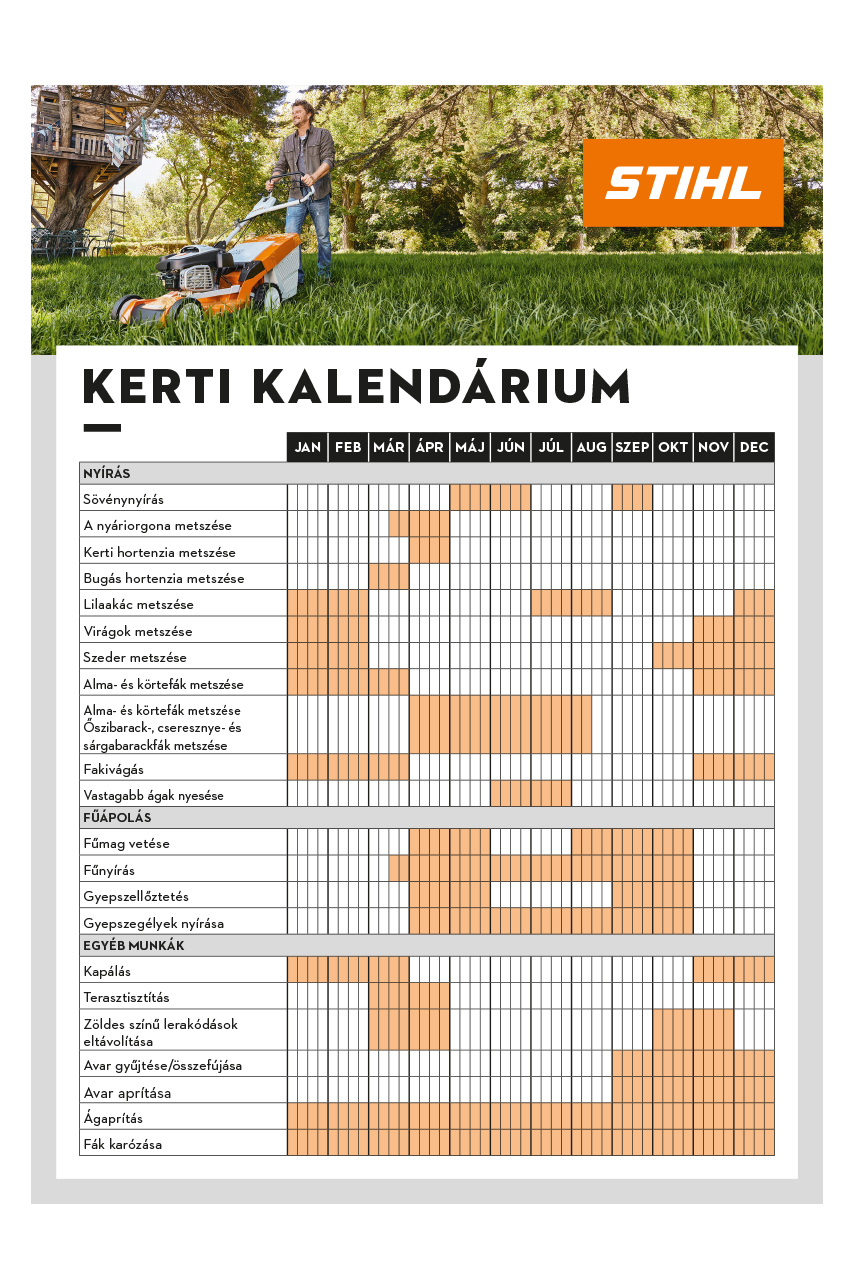 STIHL kerti naptár