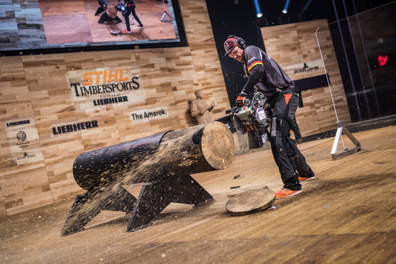 Sportfavágók a STIHL TIMBERSPORTS® World Championship 2018 színpadán Liverpoolban