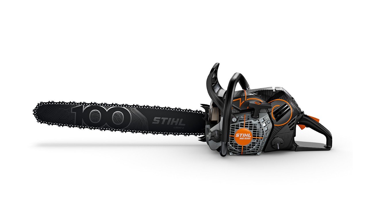 STIHL láncfűrész MS 500i Centennial Edition oldalnézet balra