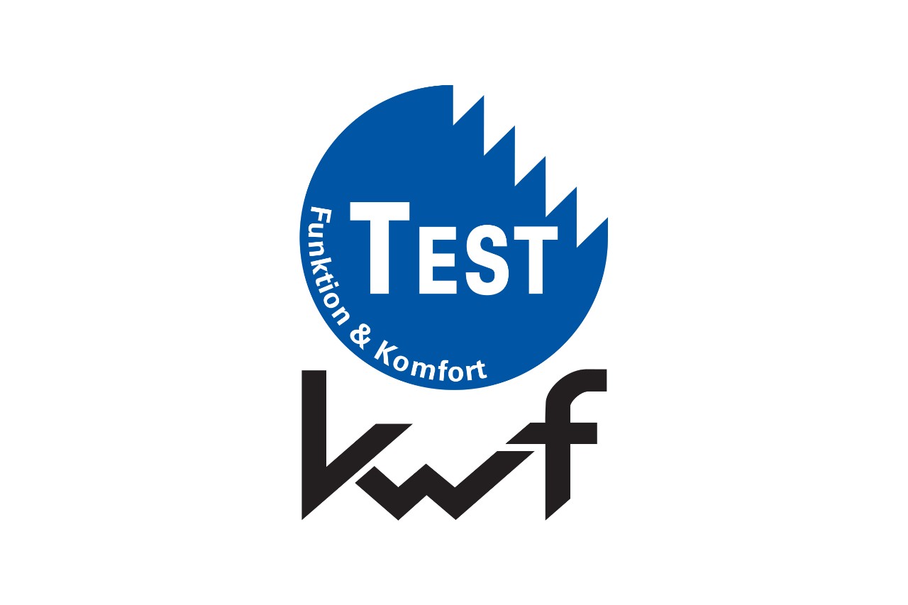 Kerek kék KWF-teszt logó